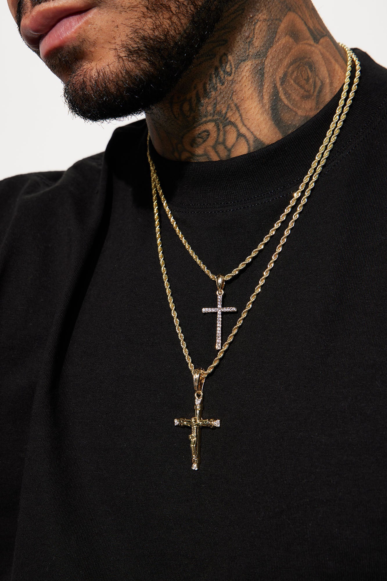 2 cross outlet necklace