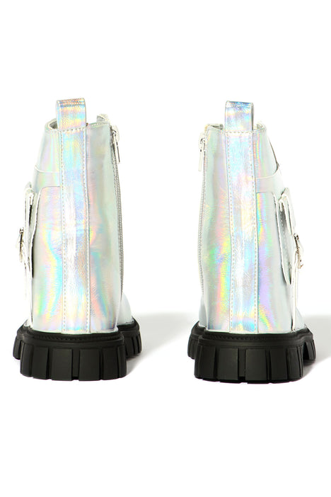 Iridescent clearance combat boots