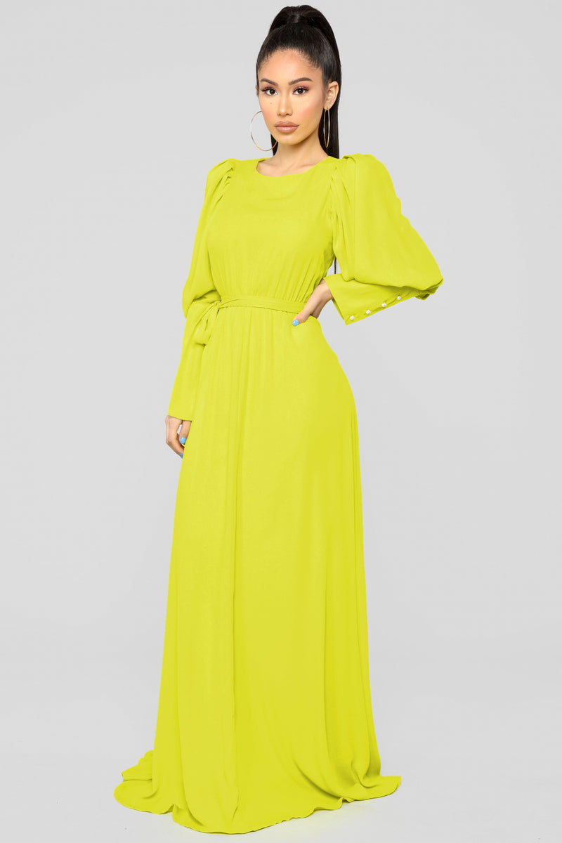 Keep The Lights On Puff Sleeve Dress - Yellow | Fashion Nova, Dresses ...