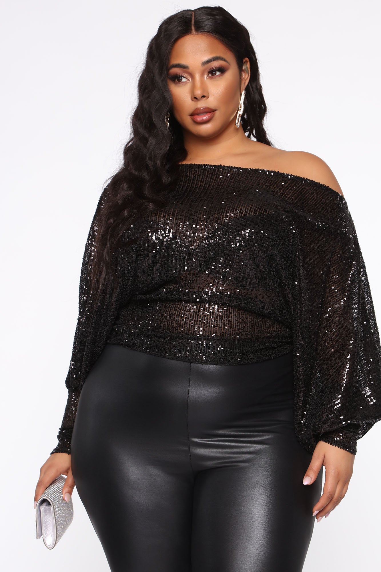 Ready For A Change Off Shoulder Sequin Top - Black | Fashion Nova, Shirts u0026  Blouses | Fashion Nova
