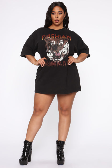 With The Band T Shirt Dress Black