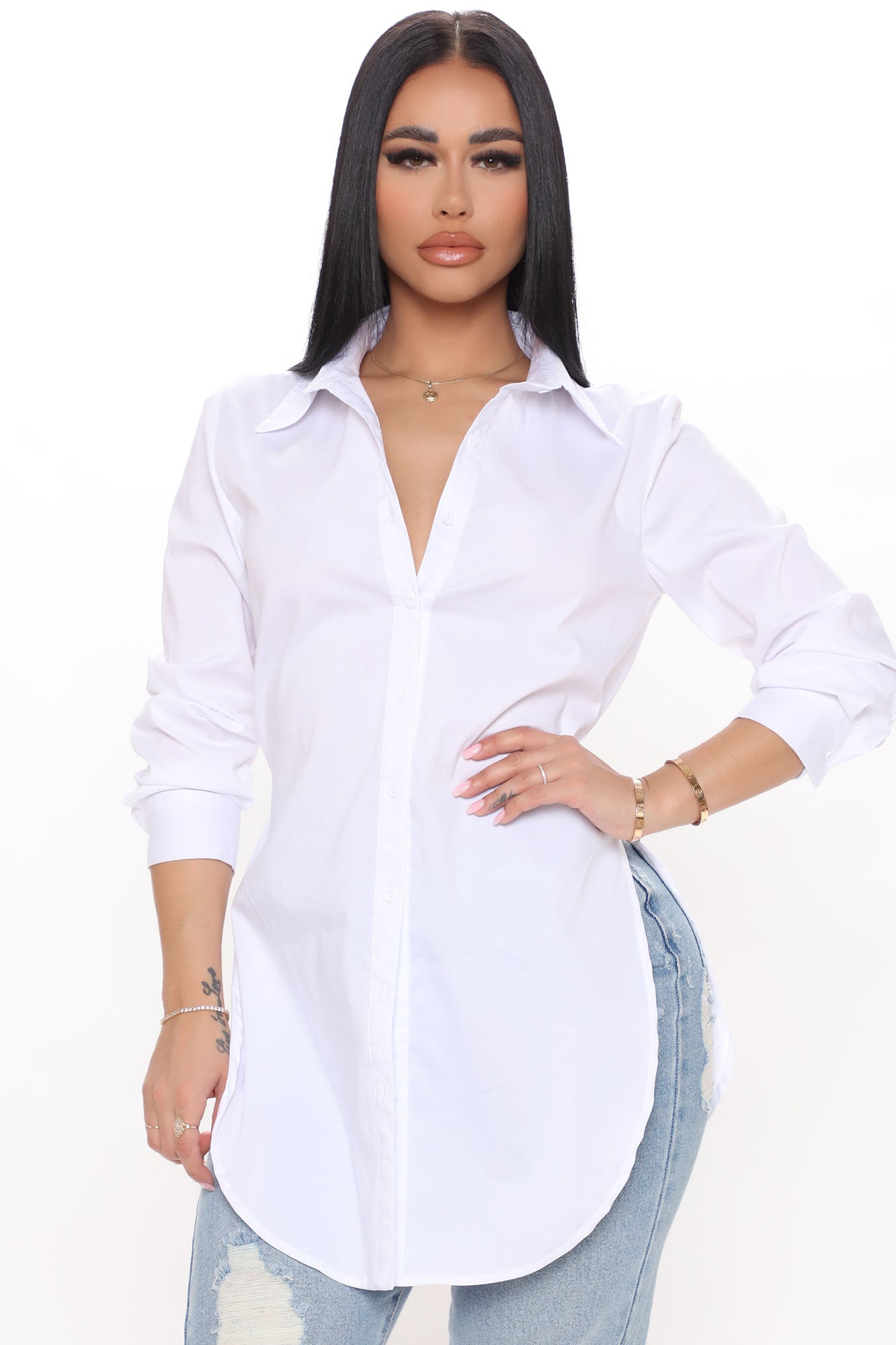 Ladies white outlet shirt size 16