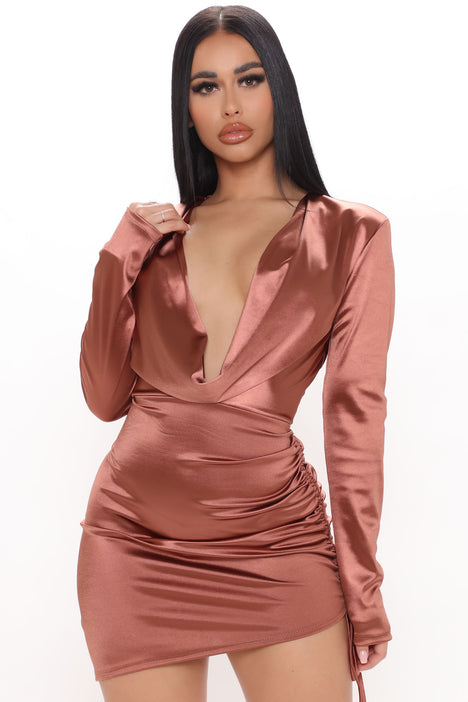 Satin dress 2025 fashion nova
