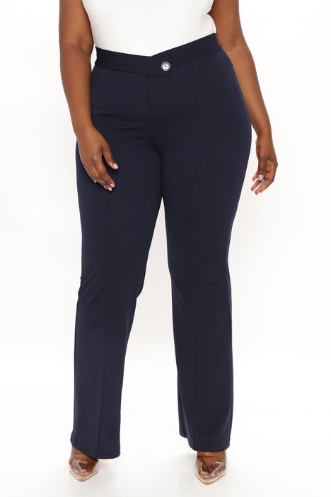 Women's plus size outlet navy blue dress pants