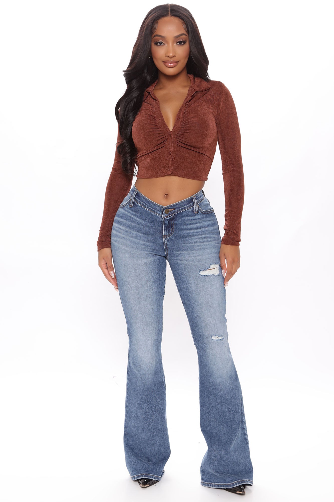 High waisted flare shop jeans fashion nova
