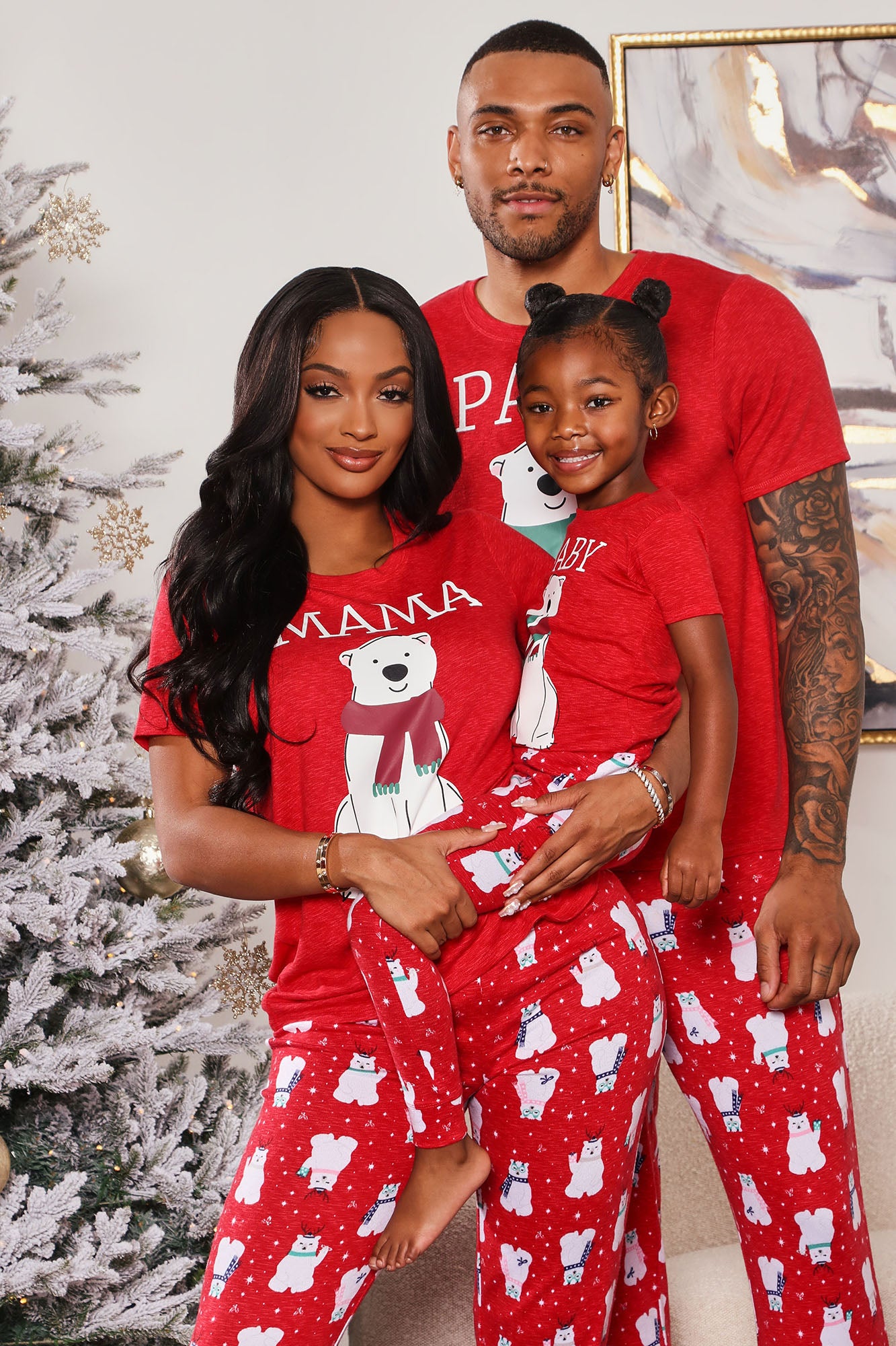 Polar bear family pajamas sales
