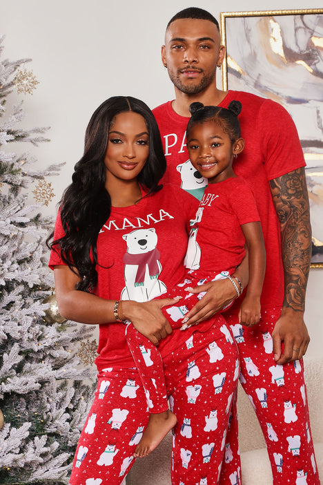 Polar Bear Fam Holiday PJ Set Red combo Fashion Nova Lingerie
