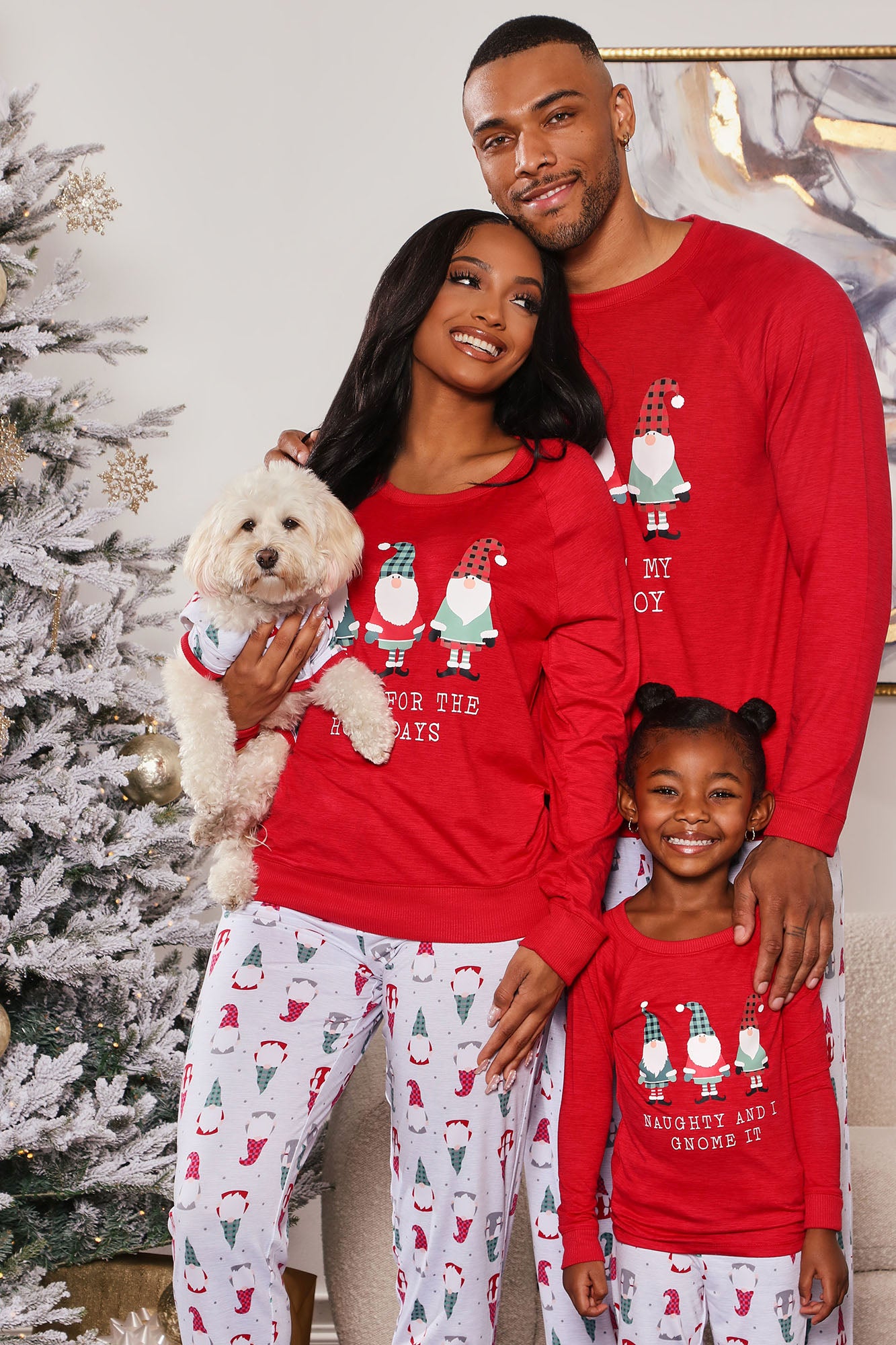 Gnome Fam Holiday PJ Set Red combo Fashion Nova Lingerie