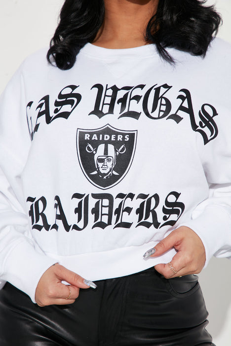 Las Vegas Raiders Cropped Sweatshirt - White, Fashion Nova, Screens Tops  and Bottoms