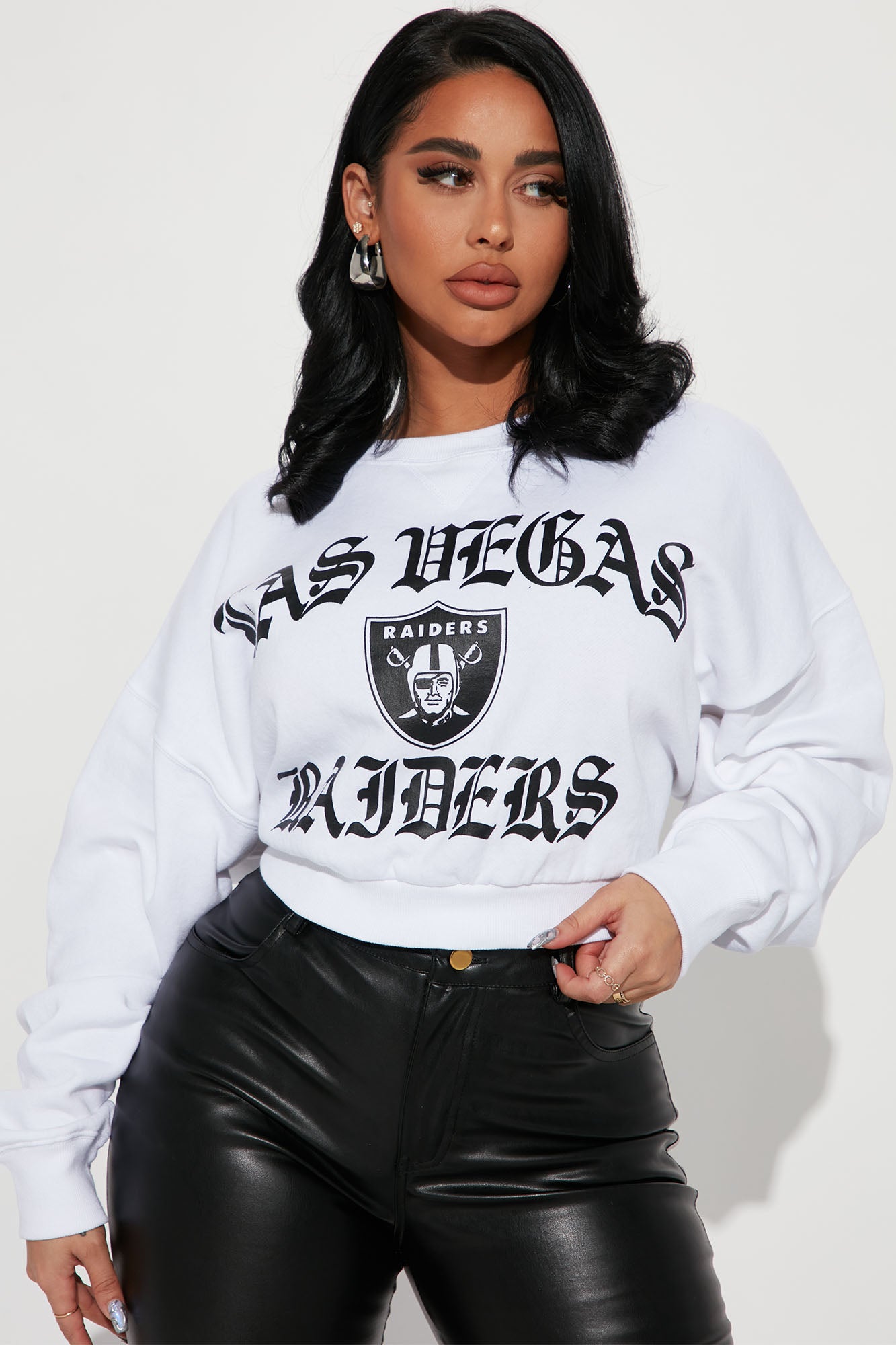 Las Vegas Raiders Cropped Sweatshirt - White