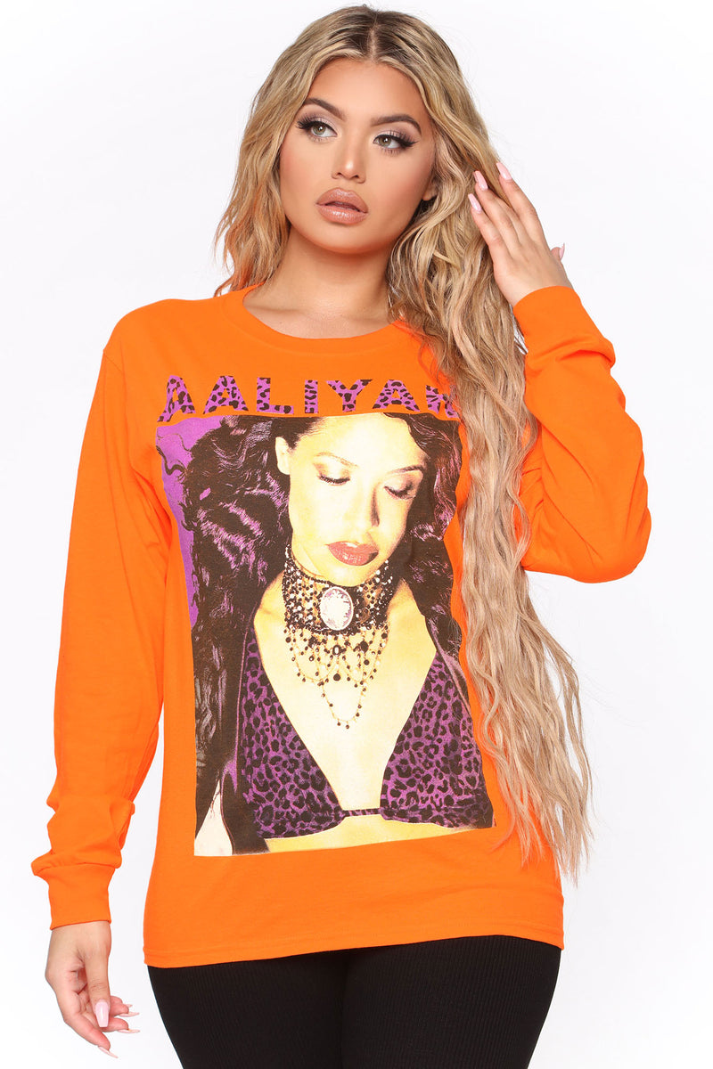 Aaliyah Long Sleeve Tunic Top - Orange | Fashion Nova, Screens Tops and ...