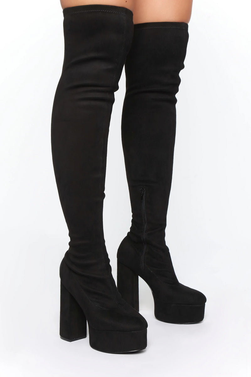 Studio Queen Thigh High Boots - Black | Fashion Nova, Shoes | Fashion Nova