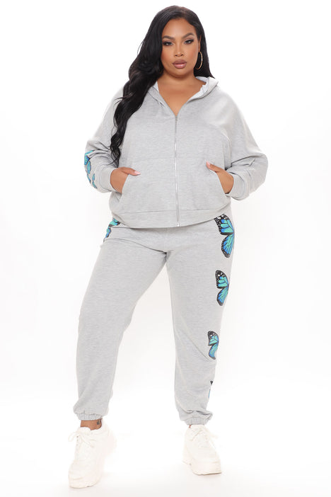 Vibrant Soul Butterfly Sweatpants Heather Grey Fashion Nova