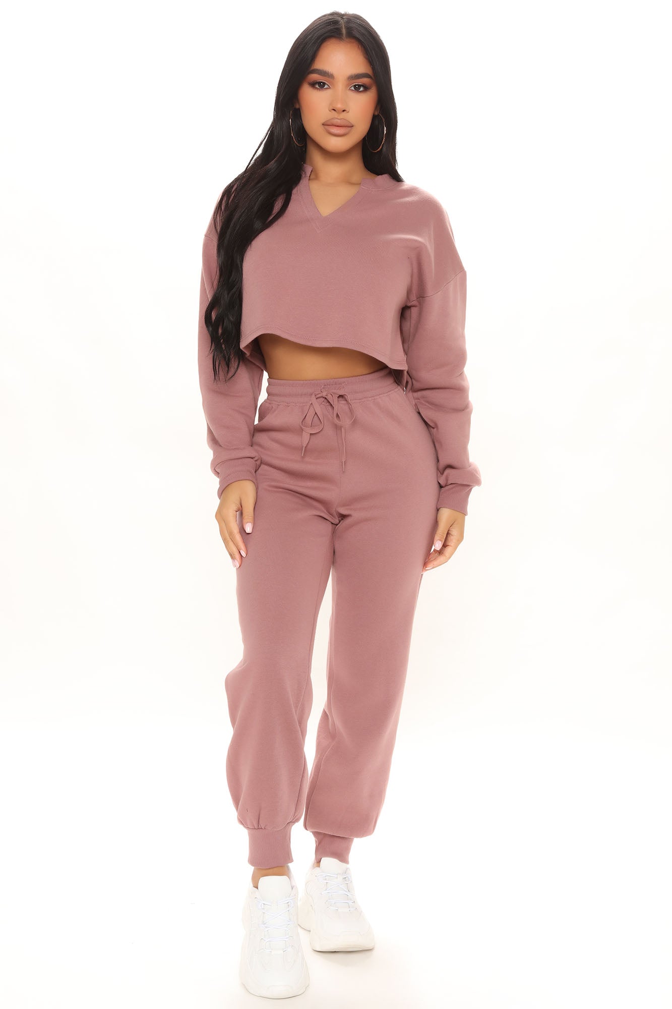 Mauve jogger set top