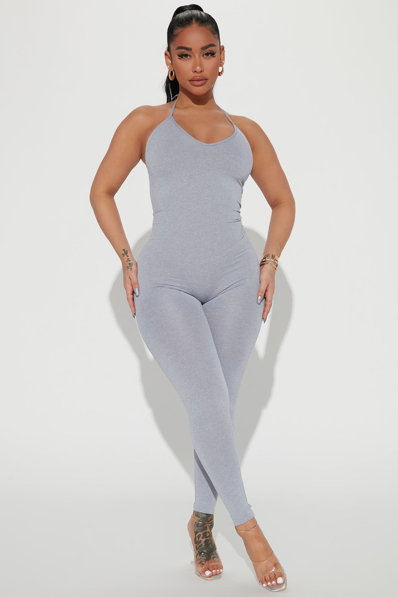 Grey jumpsuit fashion nova outlet