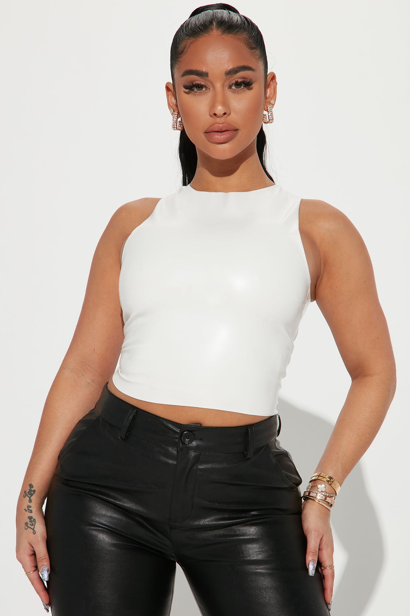 White leather top clearance
