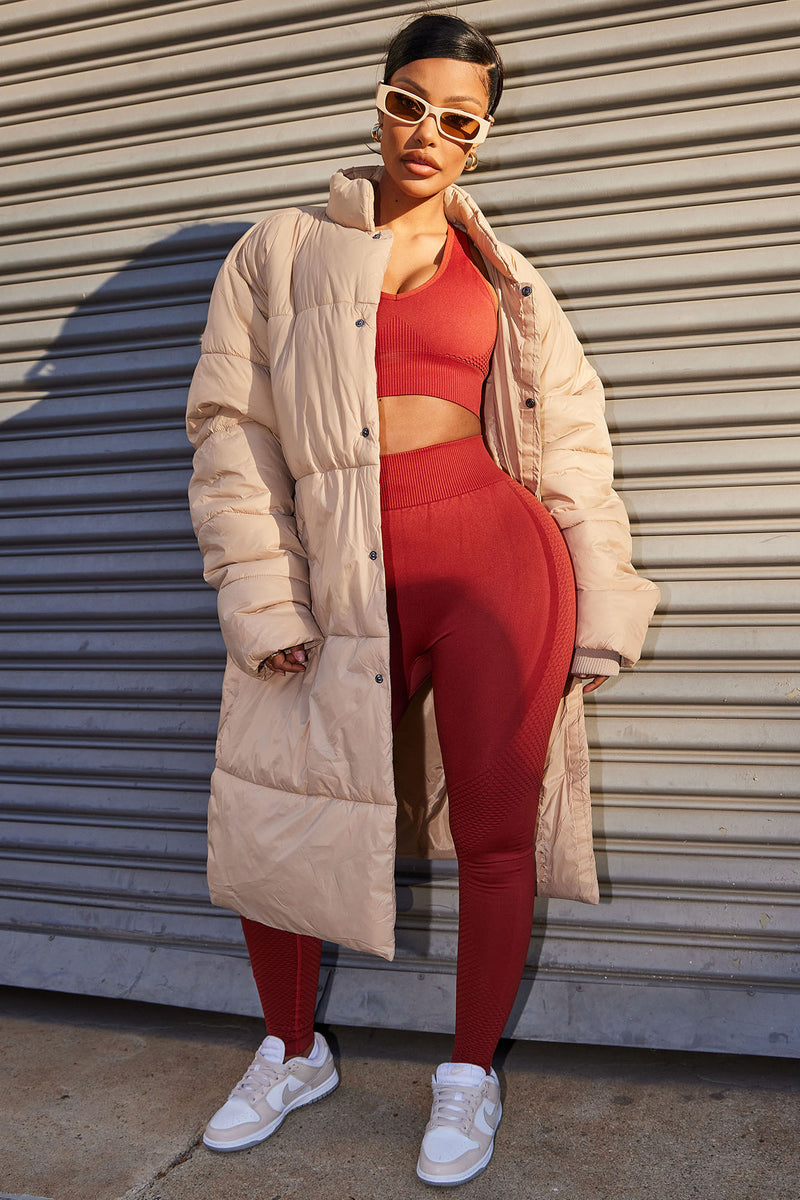 Her Long Puffer jacket Tan Fashion Nova, Jackets & Coats Fashion Nova