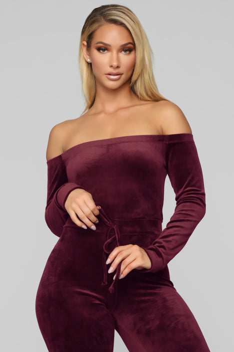 Velour jumpsuit top fashion nova