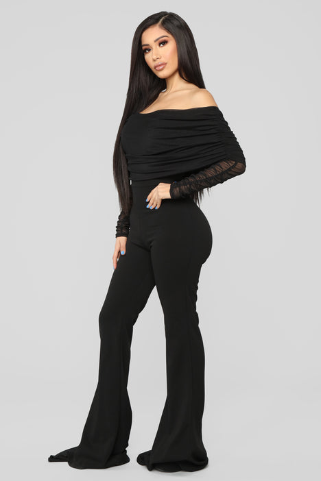 Kendall Ruched Jumpsuit Black