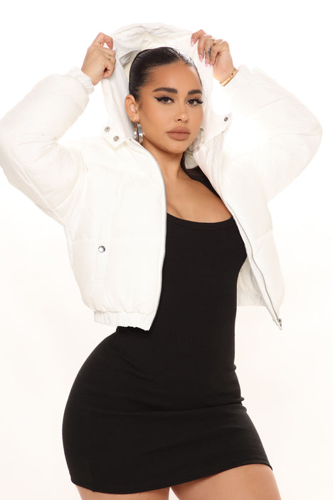 Can t Be Beat Cropped Puffer Jacket White Fashion Nova