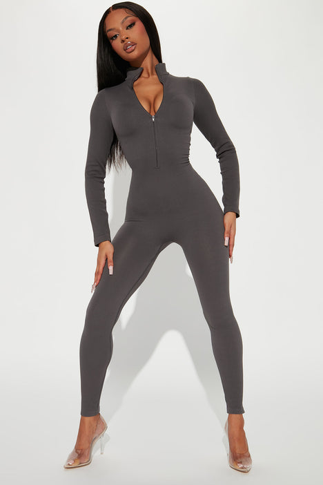 All zipped up jumpsuit fashion nova clearance