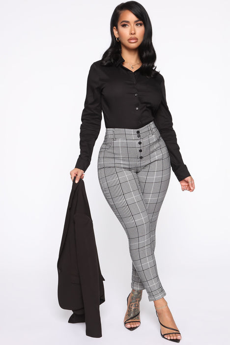 I Know You Want It Plaid Pants Black White Fashion Nova Pants