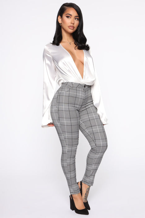 Give It To Me Plaid Pants Black White Fashion Nova Pants