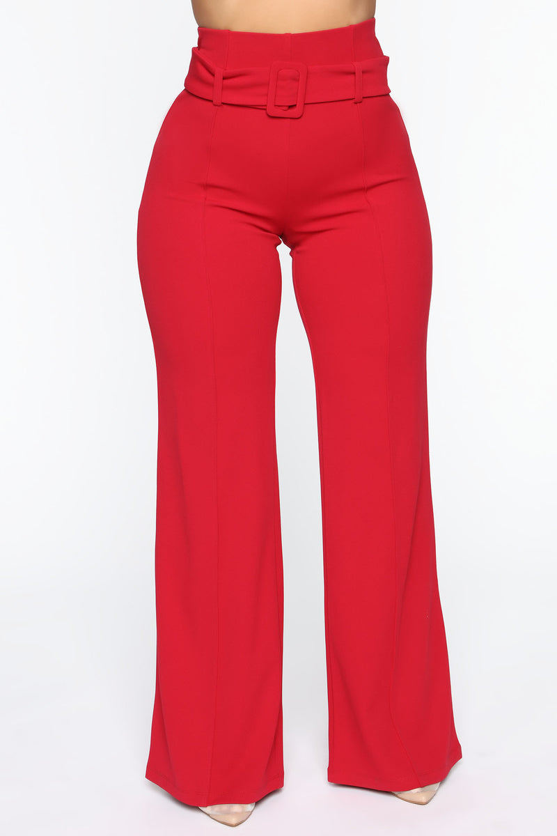Tabitha Belted Pants - Dark Red | Fashion Nova, Pants | Fashion Nova