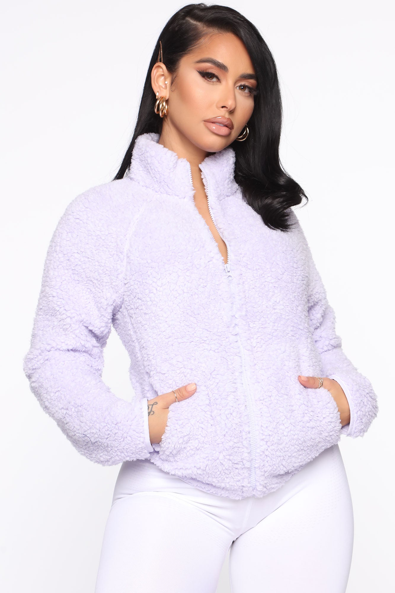 Lavender hotsell fuzzy jacket