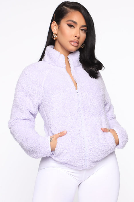 Fuzzy Feels Sherpa Jacket Lavender Fashion Nova Jackets