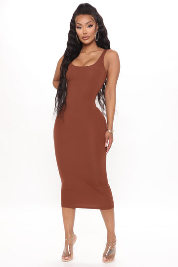 Lace V-Neck Cami Mini Dress - Brown, Fashion Nova, Dresses