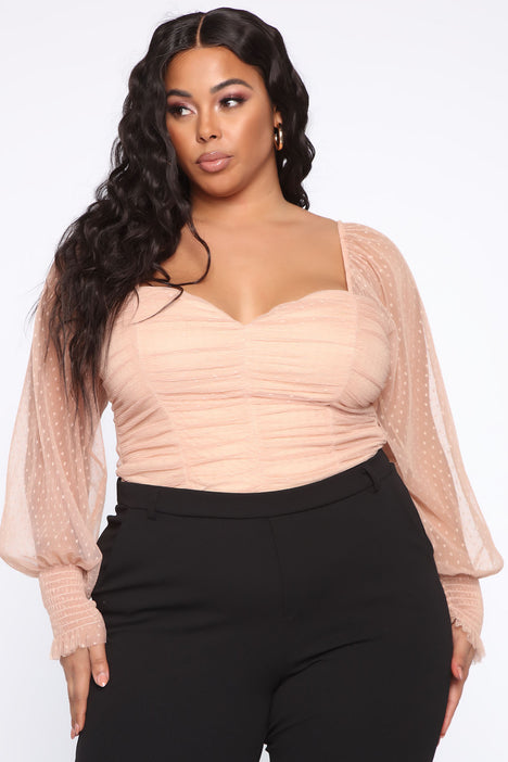 Keeping It Cute Top Nude Fashion Nova Shirts Blouses