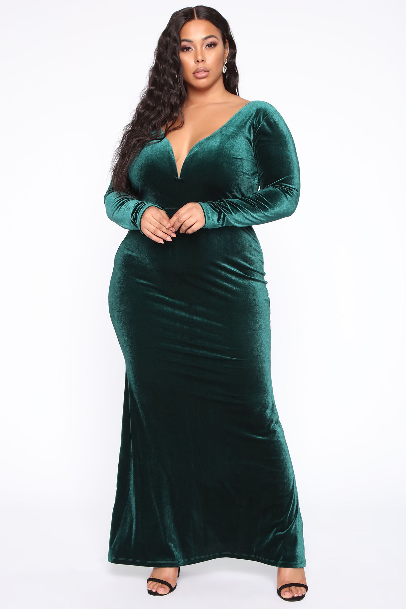 Rolls Rider Velvet Maxi Dress Green Fashion Nova Dresses