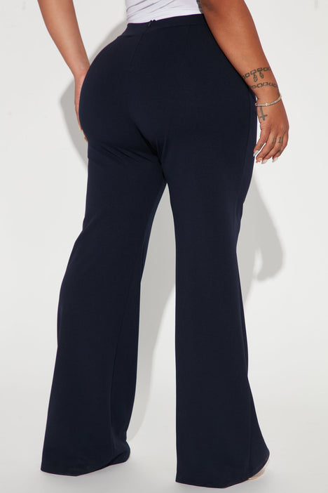 Navy blue dress online pants womens plus