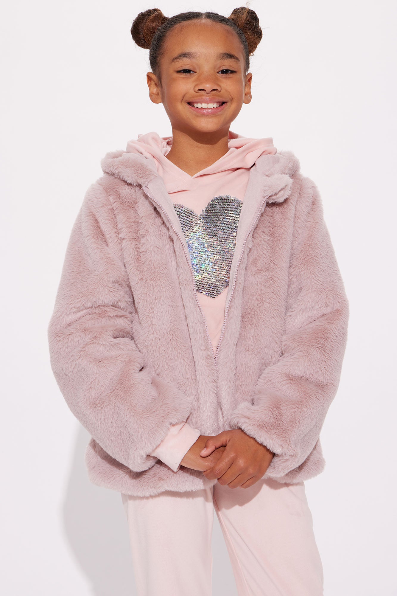 Blush faux fur online jacket