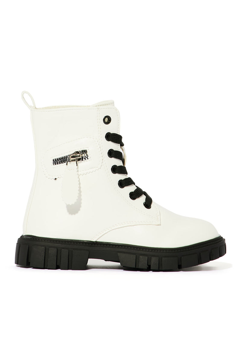 Mini Zip It Up Combat Boots - White | Fashion Nova, Kids Shoes ...