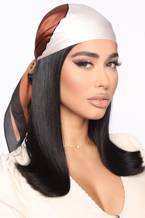 Keep Me Updated Head Scarf Black combo Fashion Nova