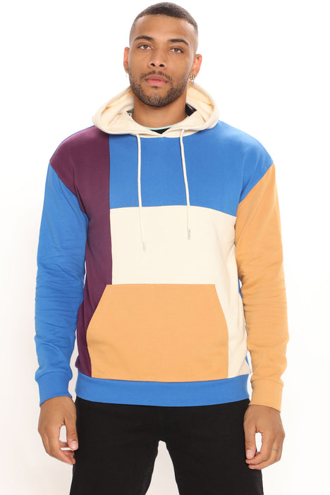 Tri Colorblock Hoodie - Blue/combo, Fashion Nova, Mens Fleece Tops