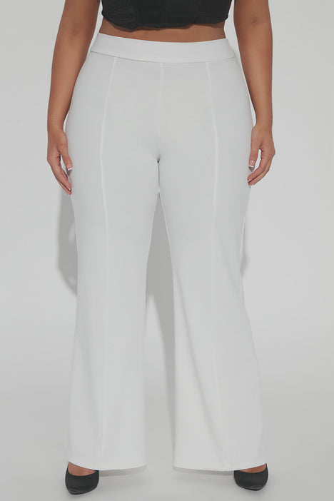 Petite Victoria High Waisted Dress Pants White