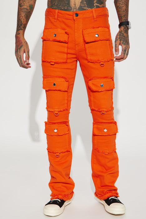 Orange cargo on sale pants fashion nova
