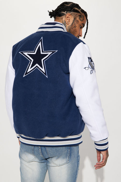 Cowboys Varsity Jacket Navy combo Fashion Nova Mens Jackets