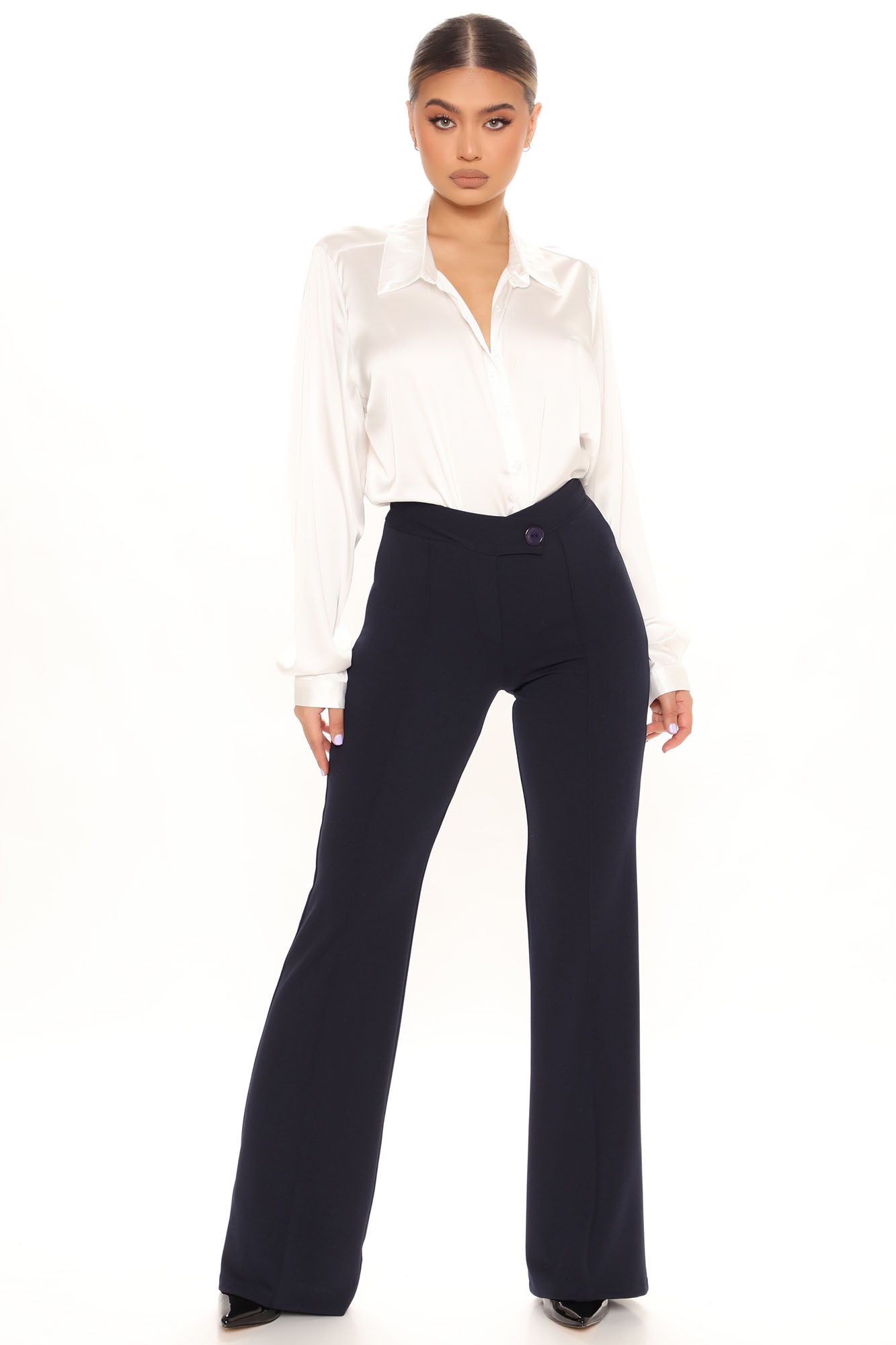 Call It Even Wide Leg Dress Pants - Navy