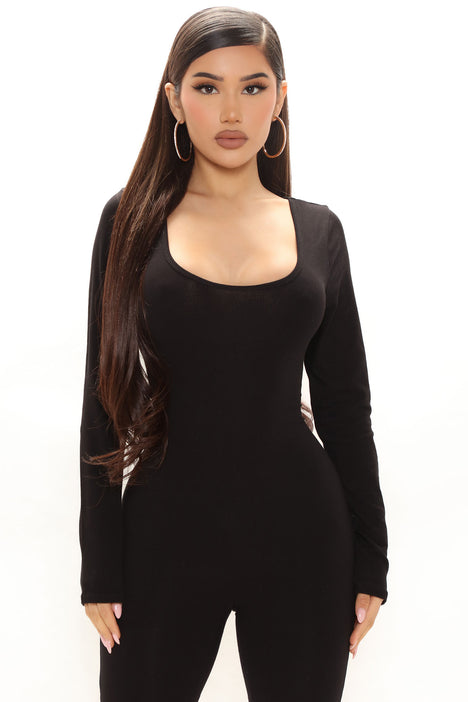 All black jumpsuit fashion nova hot sale