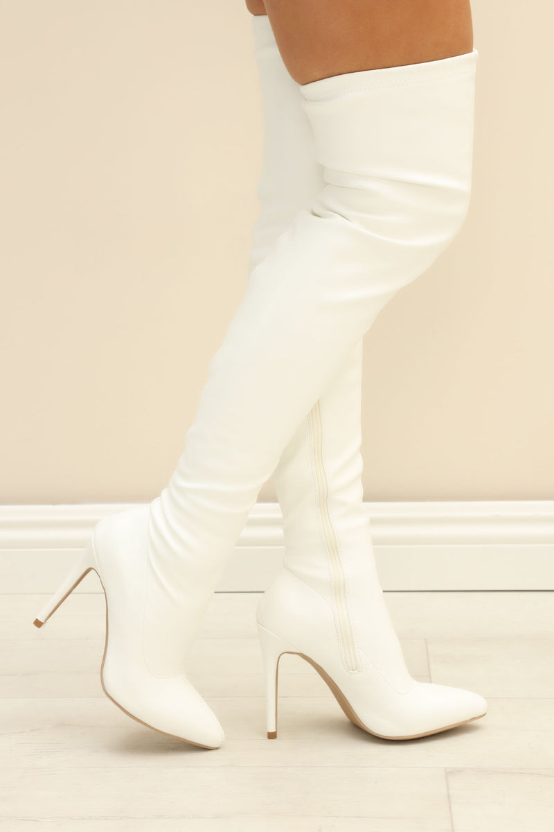 Impress You Over The Knee Boots - White | Fashion Nova, Shoes | Fashion ...