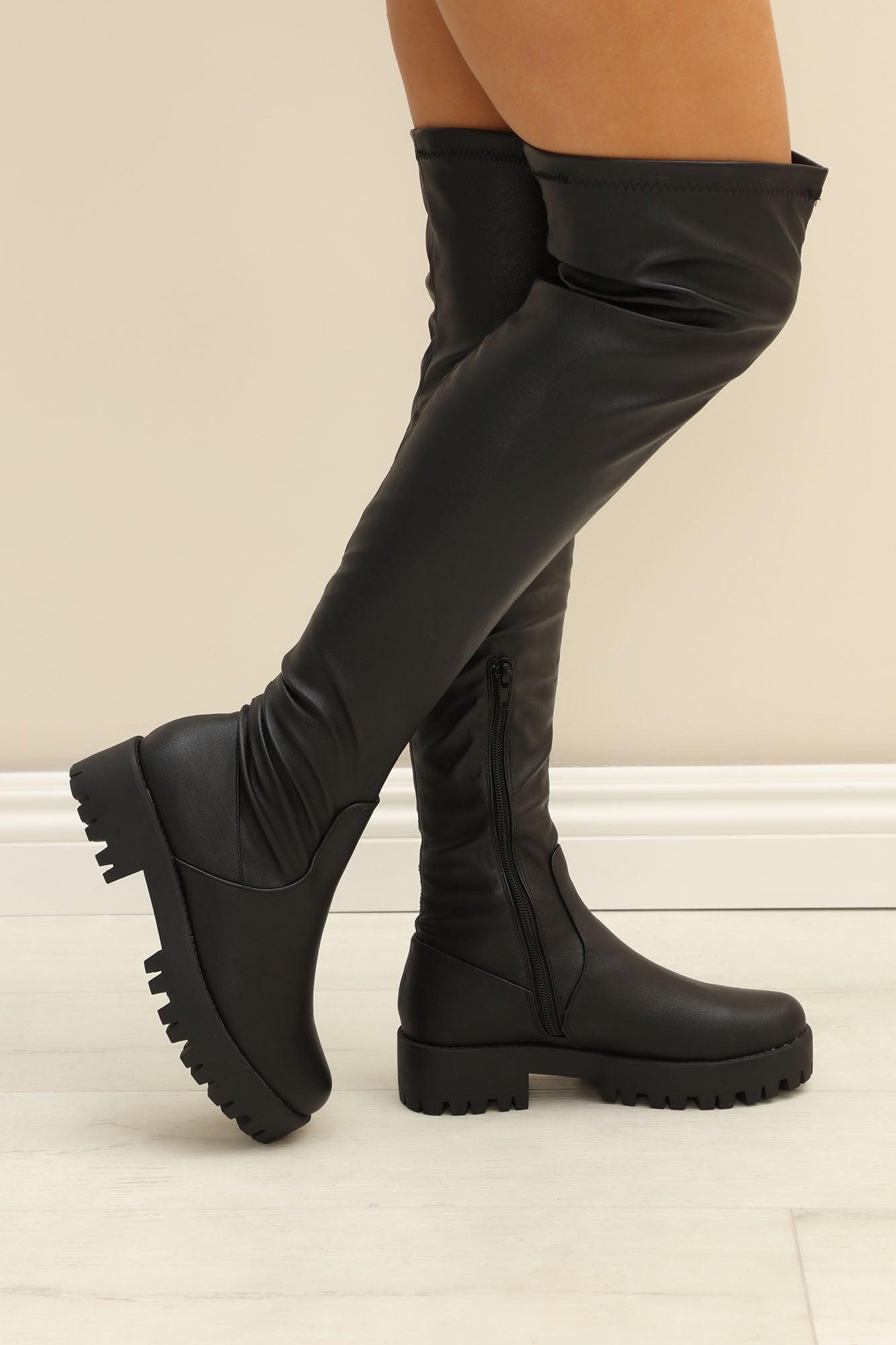 All Around Me Flat Boots Black
