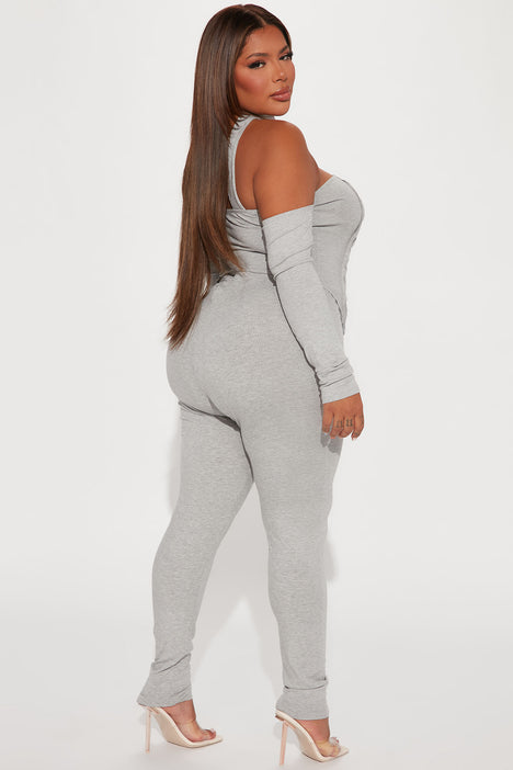 Off For The Night Legging Set Heather Grey