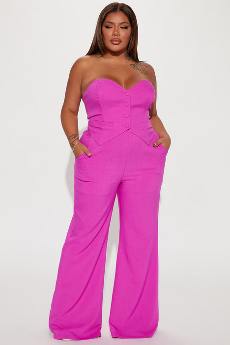 Amelia Two Piece Pant Suit Fuchsia