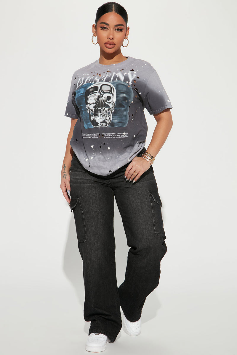 Destiny Washed Graphic Tee - Grey/combo | Fashion Nova, Screens Tops ...
