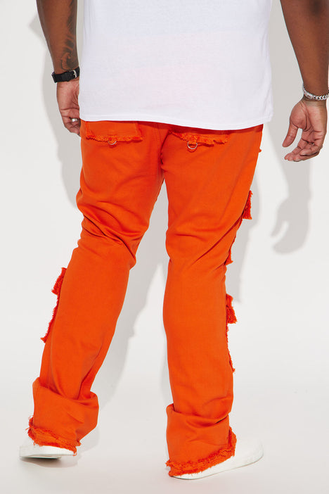 Fit Check Stacked Skinny Flared Pants - Orange, Fashion Nova, Mens Pants