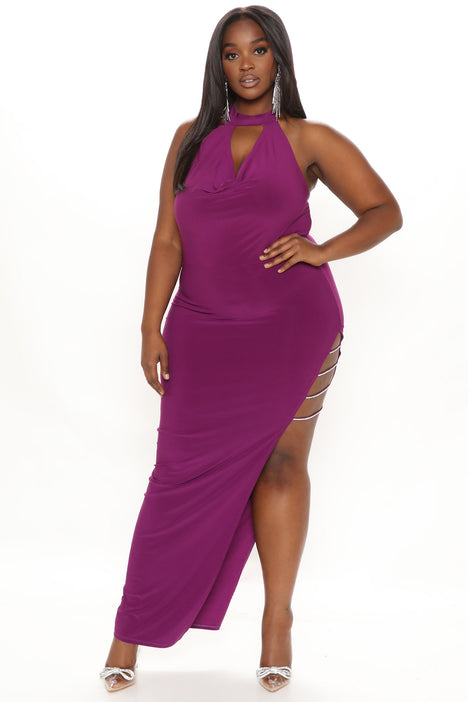 Plus size purple maxi dress online